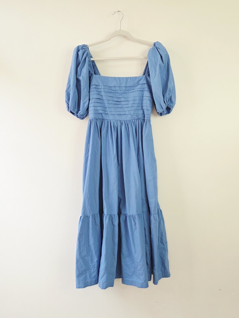 Abercrombie & Fitch Emerson Poplin Puff Sleeve Midi Dress Small - Picture 4 of 7